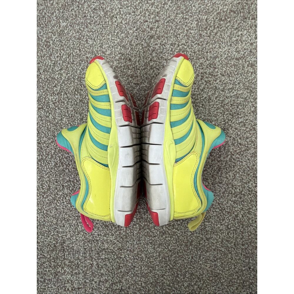 Nike Free Lime Green Pink Teal Kids Preschool Casual Shoes Size 3Y (7-10 yo) - Picture 6 of 10